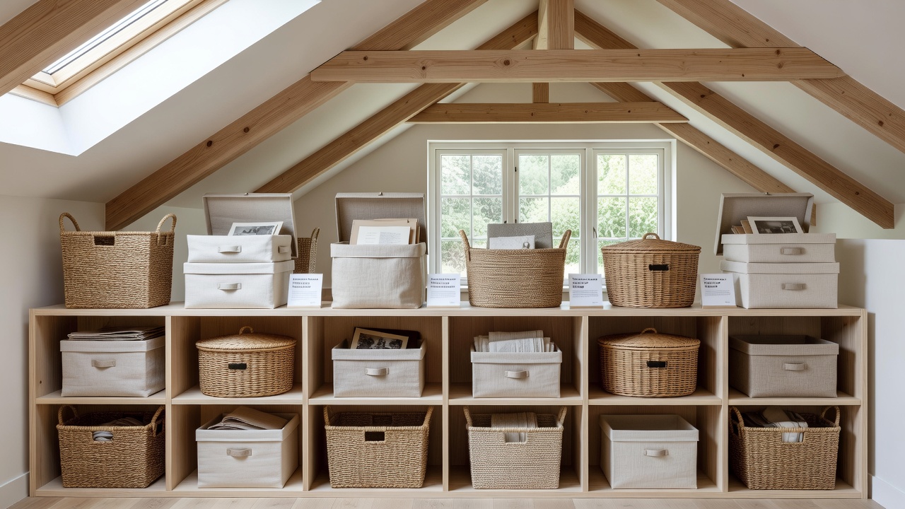 Close-up view of folded linen sheets and cotton garments stored on wooden shelves in an attic, highlighting the breathable texture of the natural fiber coverings